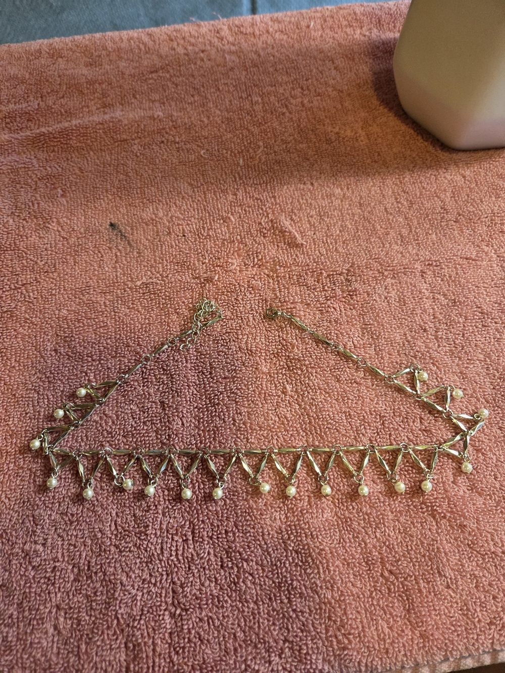 Silver Pearl Fringe Choker Necklace